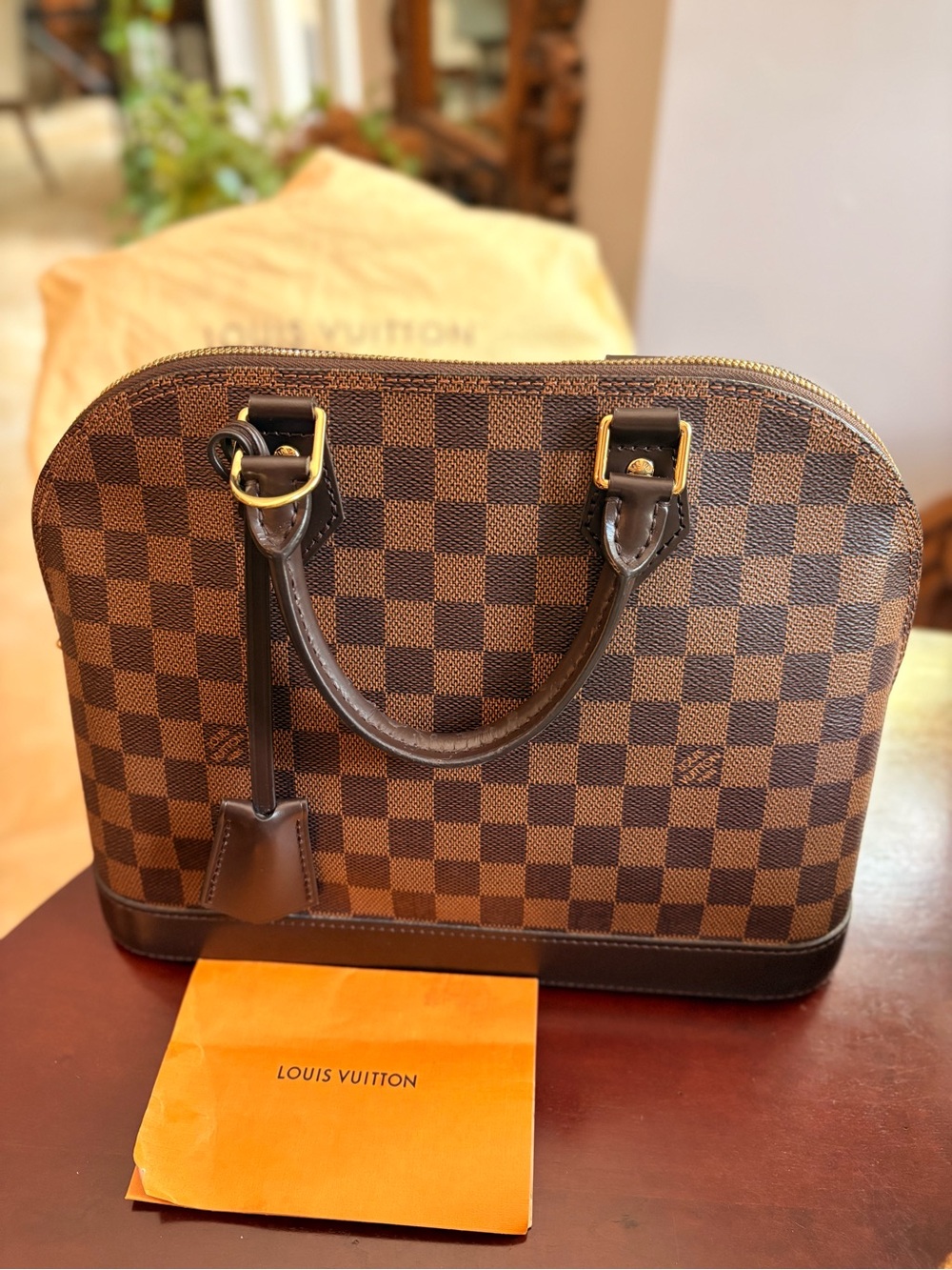Louis Vuitton Damier Ebene Alma PM Satchel - Brown and Dark Brown